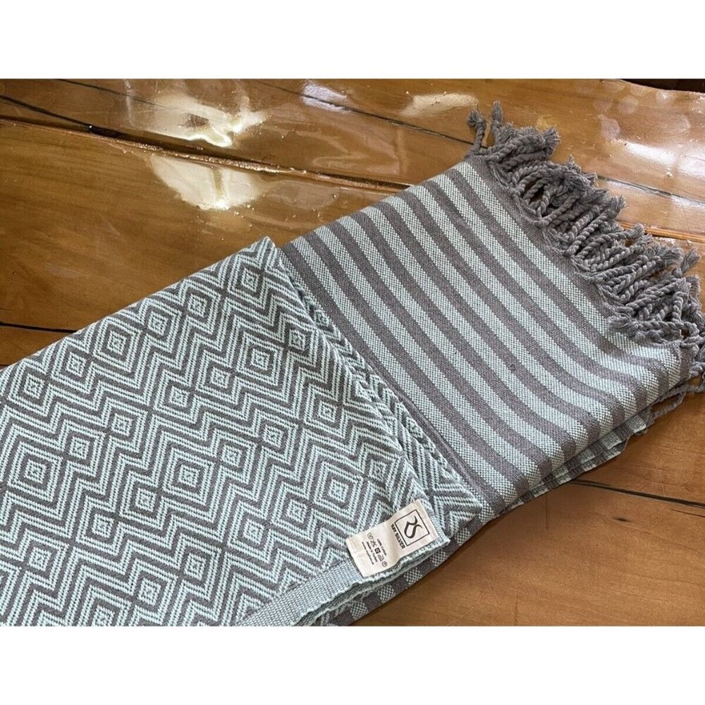 Ray Silver 100% Organic Turkish Cotton Towel Scarf Wrap Sarong Quick Dry 71x40"